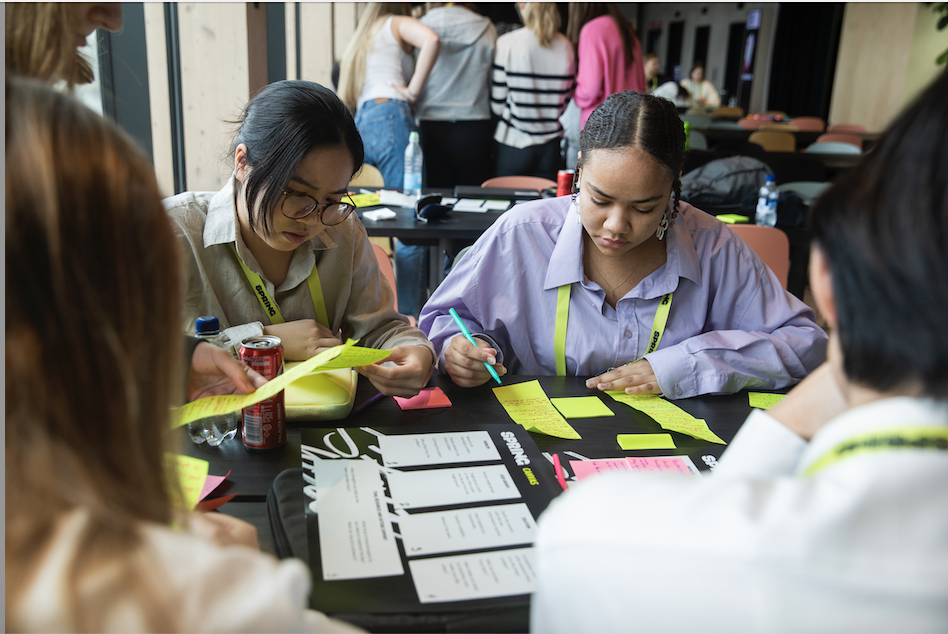 A team working on their idea at the Spring Idea Incubator.