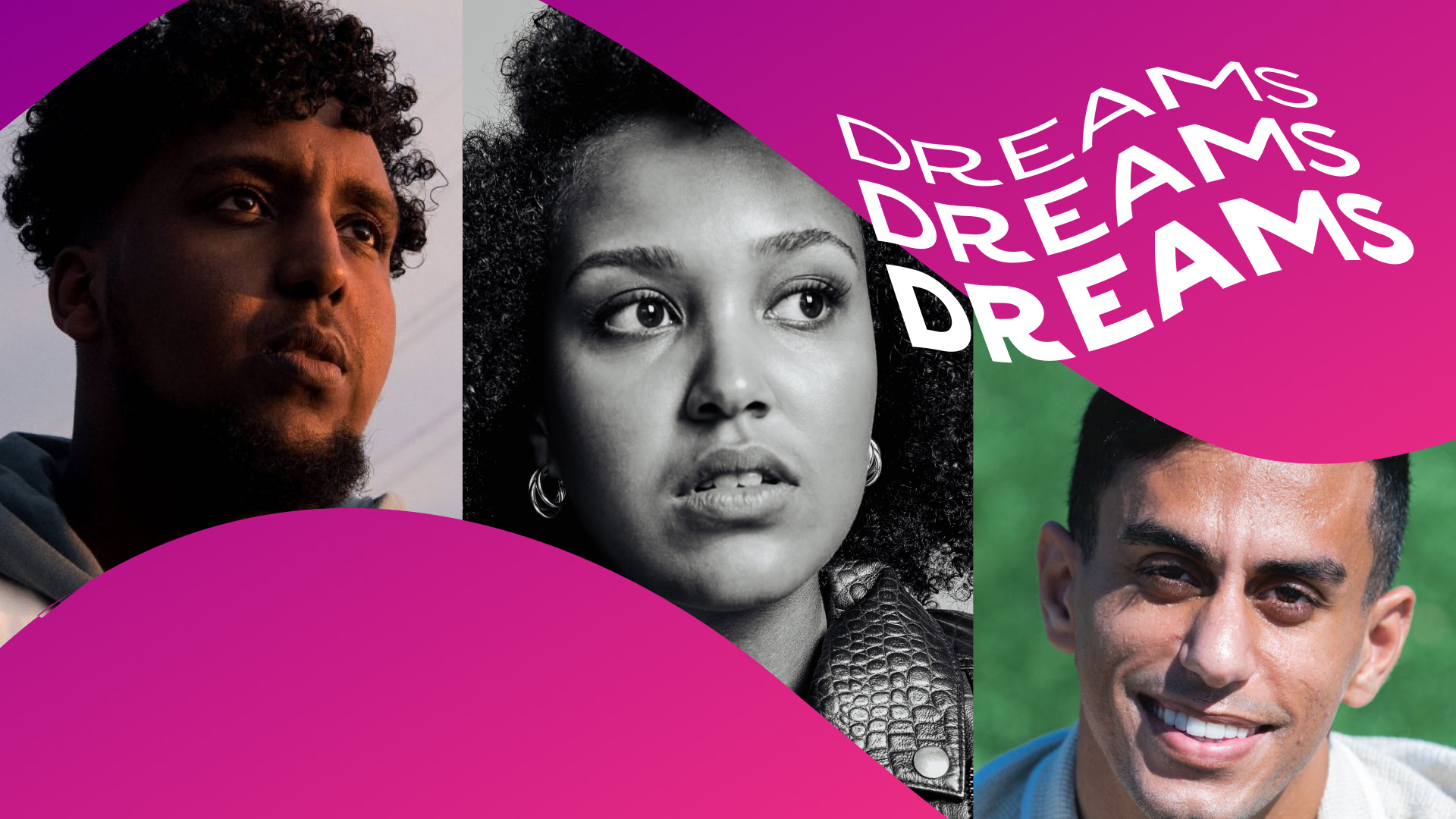 Uudet Dreams-lähettiläät Hassan Maikal, Mohammad Al-Emara ja Rosa Coste kannustavat nuoria unelmoimaan